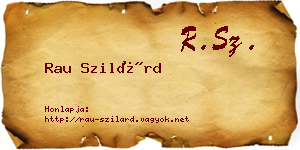 Rau Szilárd névjegykártya